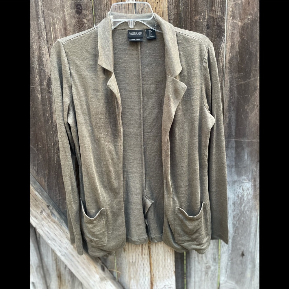 Rachel Zoe Linen Blazer Olive- Small
